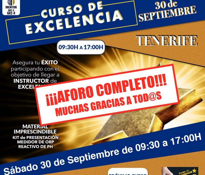 TENERIFE – CURSO DE EXCELENCIA – Sábado 30 de Septiembre_AFORO COMPLETO