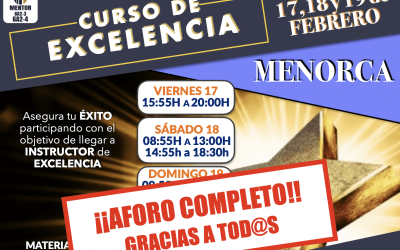 MENORCA  – CURSO DE EXCELENCIA  Y C. EXCELENCIA 360 – 17, 18 y19 de Febrero (AFORO COMPLETO)